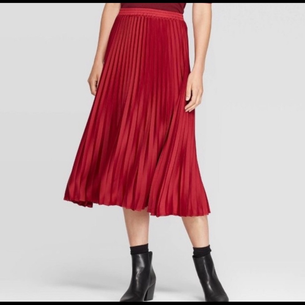 A New Day Pleated Midi Skirt